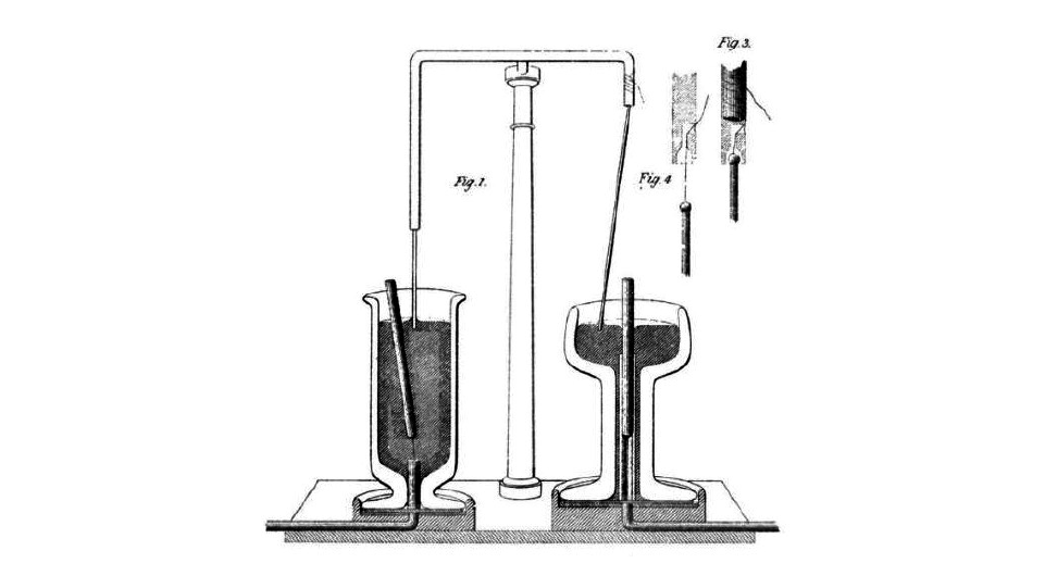 Zeichnung einer historischen Apparatur